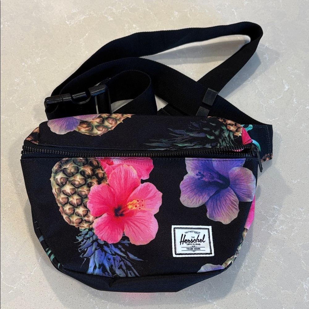 Herschel Supply Company Black Tropical Floral Crossbody Hip Pack
